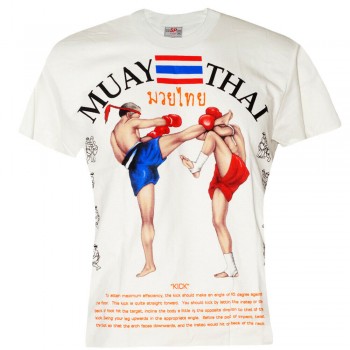 Футболка Тайский Бокс Хлопок "Classic Muay Thai Sparing" White